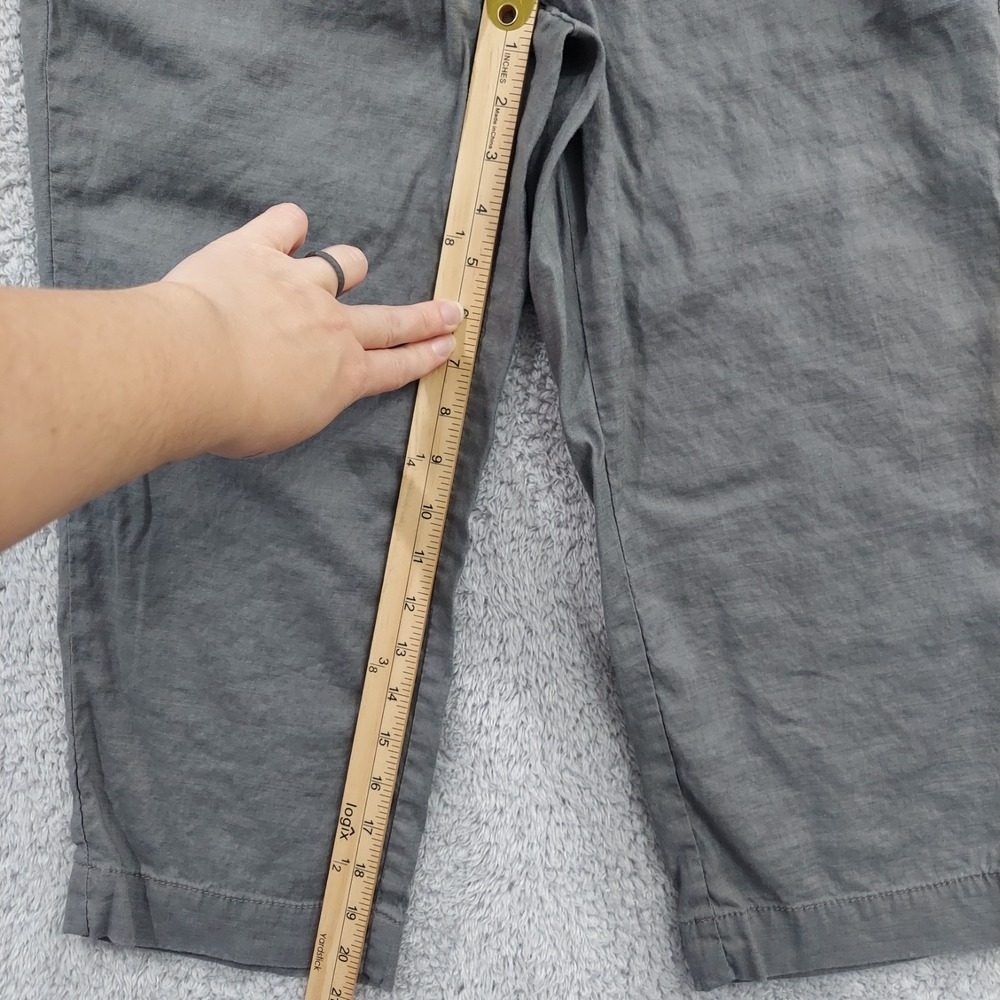 J. Jill Capri Pants Women's Size 8 Gray Linen Blend Stretch‎ Cropped Trousers - Picture 6 of 12